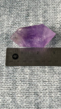 Load image into Gallery viewer, Stunning Amethyst Double Terminated (DT) with multiple rainbows weighing 2.9 ounces (84 g) 3 inches long (8 mm)
