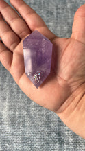 Load image into Gallery viewer, Stunning Amethyst Double Terminated (DT) with multiple rainbows weighing 2.9 ounces (84 g) 3 inches long (8 mm)
