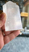 Load image into Gallery viewer, Beautiful Optical Calcite Tower with rainbow 3 3/8 inches weighs 8.6 ounces
