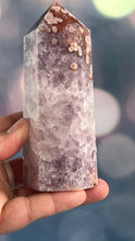 Load image into Gallery viewer, Incredible AAA+ Amethyst and Pink Flower Agate Tower 5 inches tall and weighs 14.5 ounces (AFA-1)
