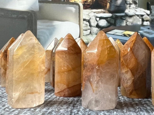 MINI Golden Healer Quartz points, small Quartz points with Iron Oxide inclusions
