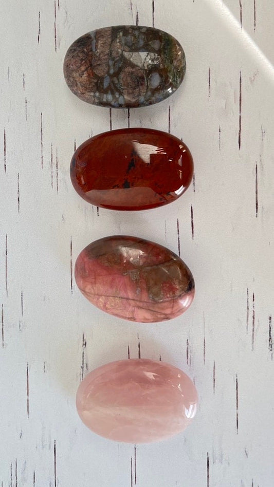 1 (one) Palm stone choose from Aventurine, Bloodstone, Mahogany Obsidian, Que Sera, Rhodonite, Rose Quartz, Larvikite, Unakite