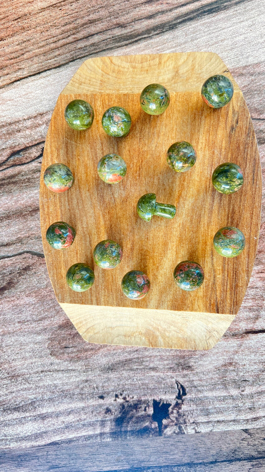 Unakite Mini Mushroom - 20mm Tall. One (1) intuitively chosen for you. Perfect for the fungi lover in your life.