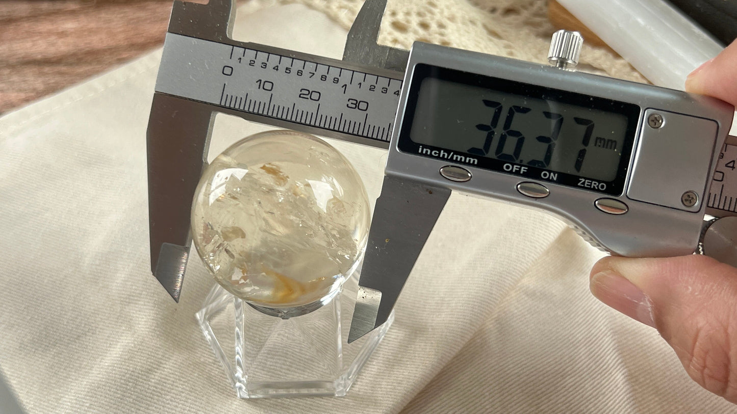 Gorgeous Natural Citrine Sphere, 2.2 oz Perfect for gift giving or for your home, office, or altar decor.