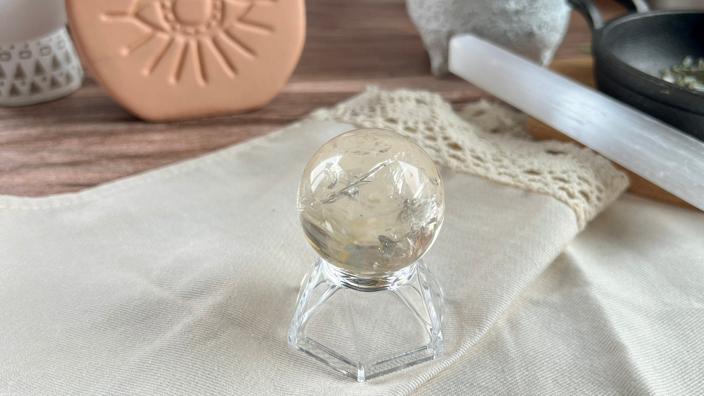 Gorgeous Natural Citrine Sphere, 2.2 oz Perfect for gift giving or for your home, office, or altar decor.