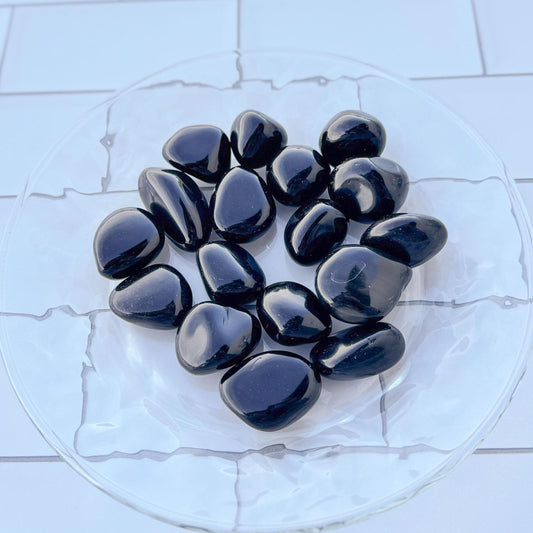 Natural Black Obsidian Tumbled Crystal Gemstone. Pocket Stones, Polished Chakra Stones, Random Pull from our general supply