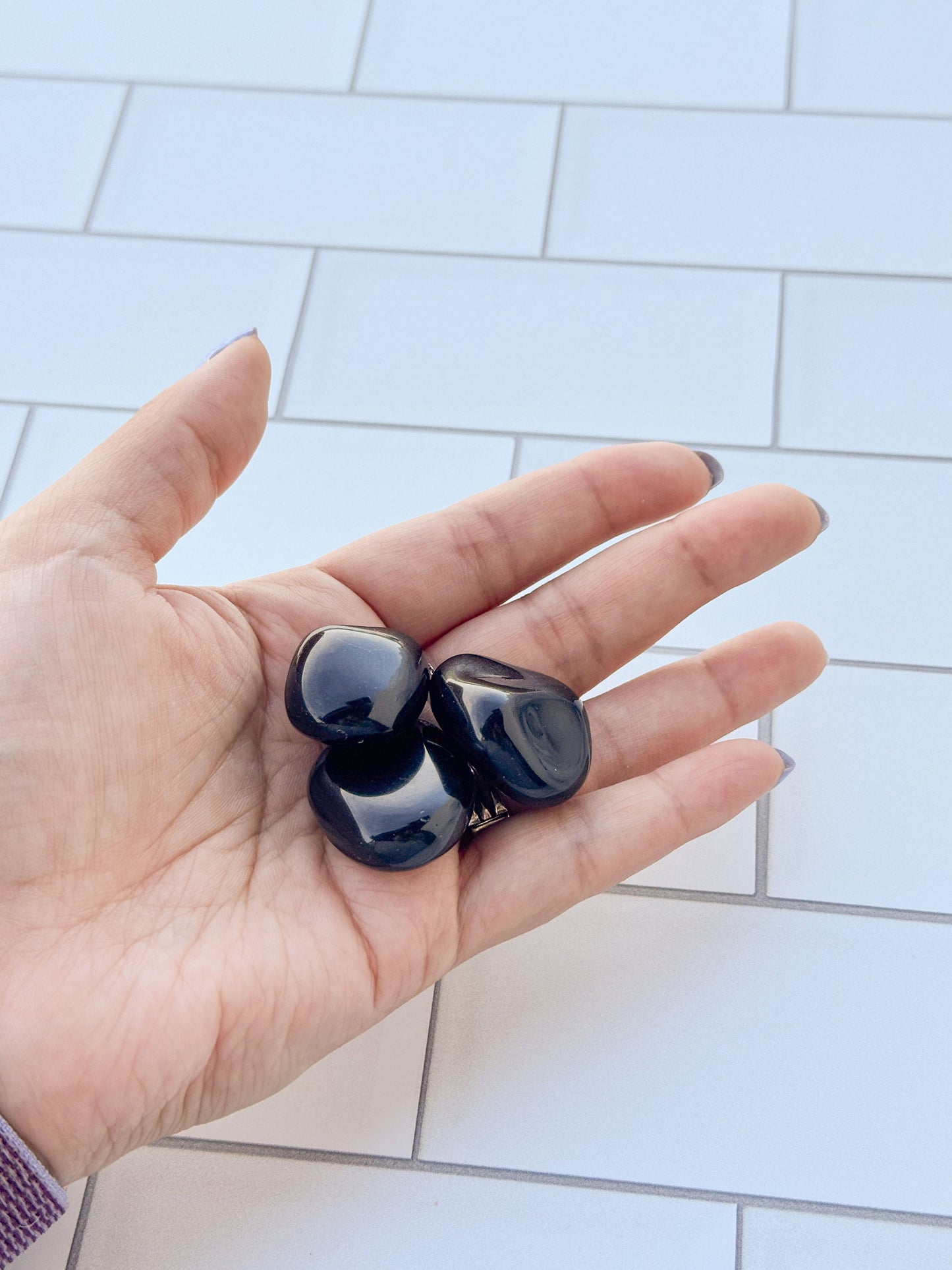 Natural Black Obsidian Tumbled Crystal Gemstone. Pocket Stones, Polished Chakra Stones, Random Pull from our general supply