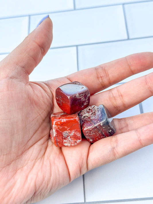 Tumbled Red Jasper Gemstones, Intuitively Chosen Red Jasper Crystal polished Chakra stones