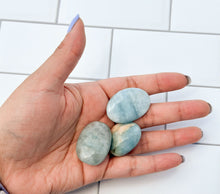 Load image into Gallery viewer, Tumbled Aquamarine Gemstones, Randomly Selected Polished Stones, Decorative Crystal Collection
