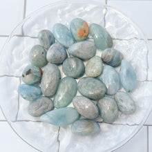 Load image into Gallery viewer, Tumbled Aquamarine Gemstones, Randomly Selected Polished Stones, Decorative Crystal Collection
