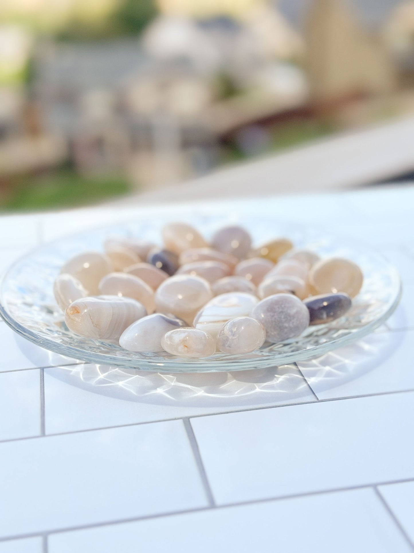 Flower Agate Tumbled Gemstones, Handpicked Polished Stones, Soft Pastel Aesthetic, Unique Natural Home and Office Decor, Pocket talisman