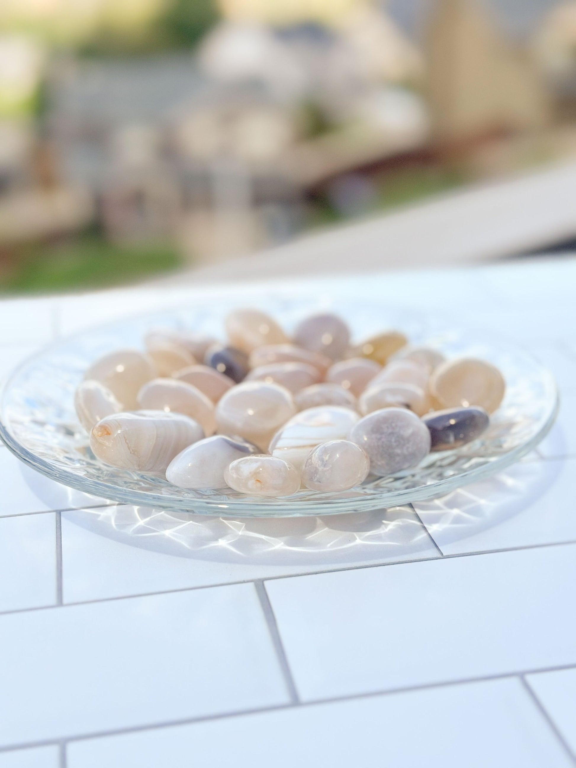 Flower Agate Tumbled Gemstones, Handpicked Polished Stones, Soft Pastel Aesthetic, Unique Natural Home and Office Decor, Pocket talisman