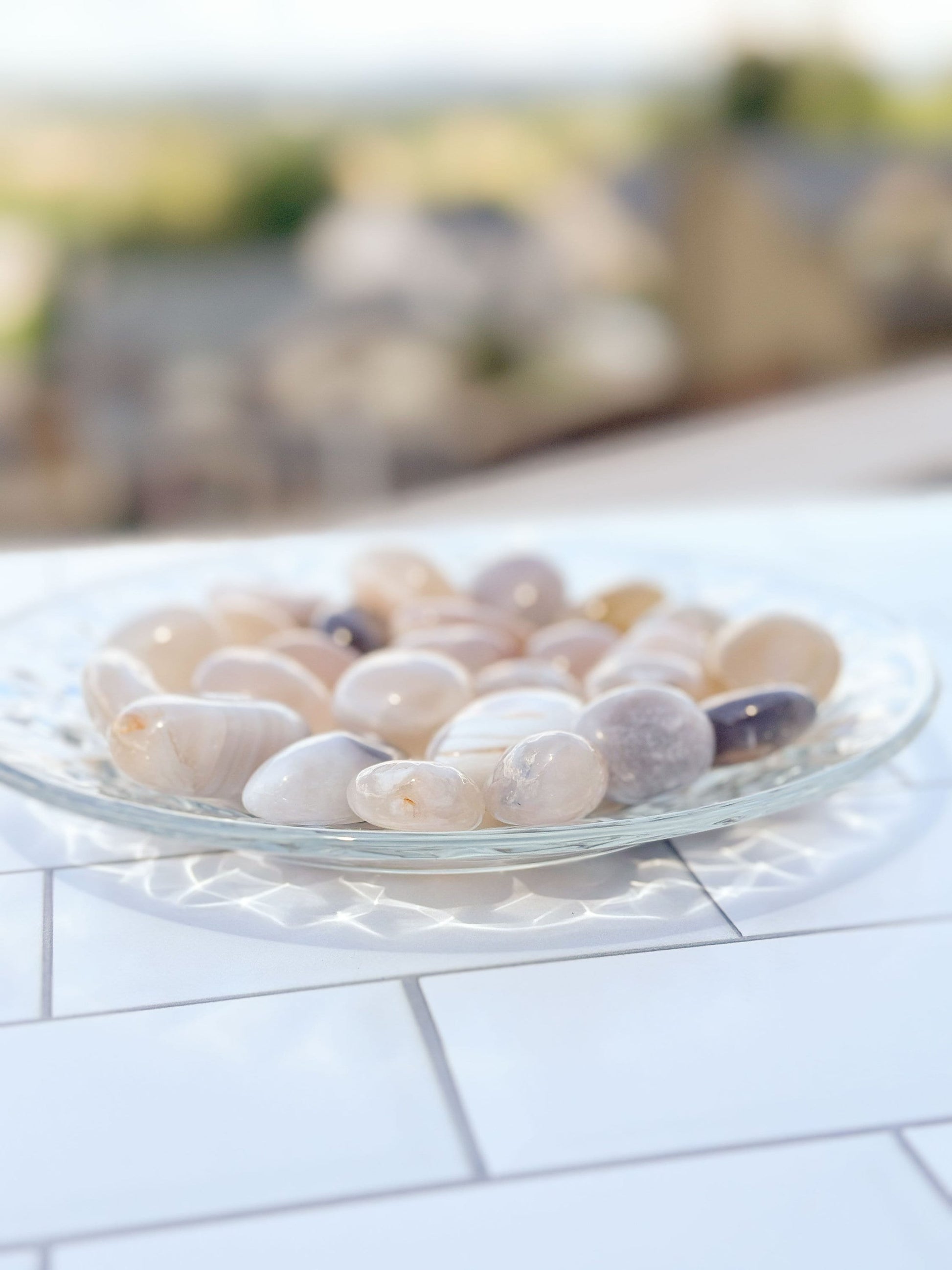Flower Agate Tumbled Gemstones, Handpicked Polished Stones, Soft Pastel Aesthetic, Unique Natural Home and Office Decor, Pocket talisman
