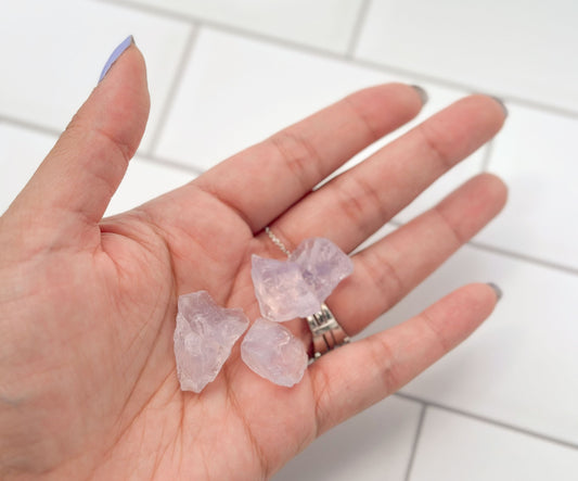 Genuine Lavender Moon Quartz Raw Pieces, Unique Rare Crystal from Brazil, Gorgeous Purple Color,