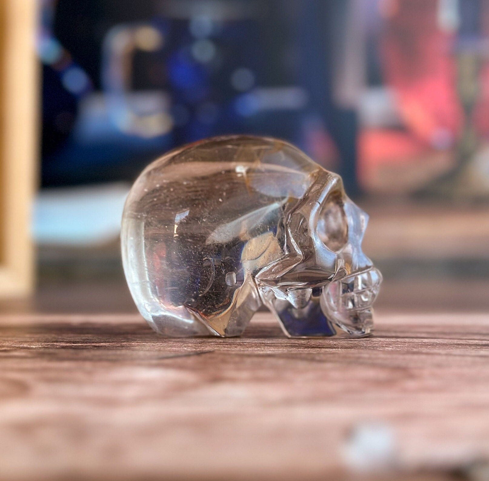 Gorgeous Smoky Quartz Skull with incredible clarity. Authentic Gemstone Crystal Skull, Halloween Decor