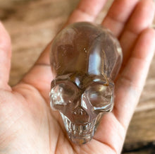 Load image into Gallery viewer, Gorgeous Smoky Quartz Skull with incredible clarity. Authentic Gemstone Crystal Skull, Halloween Decor
