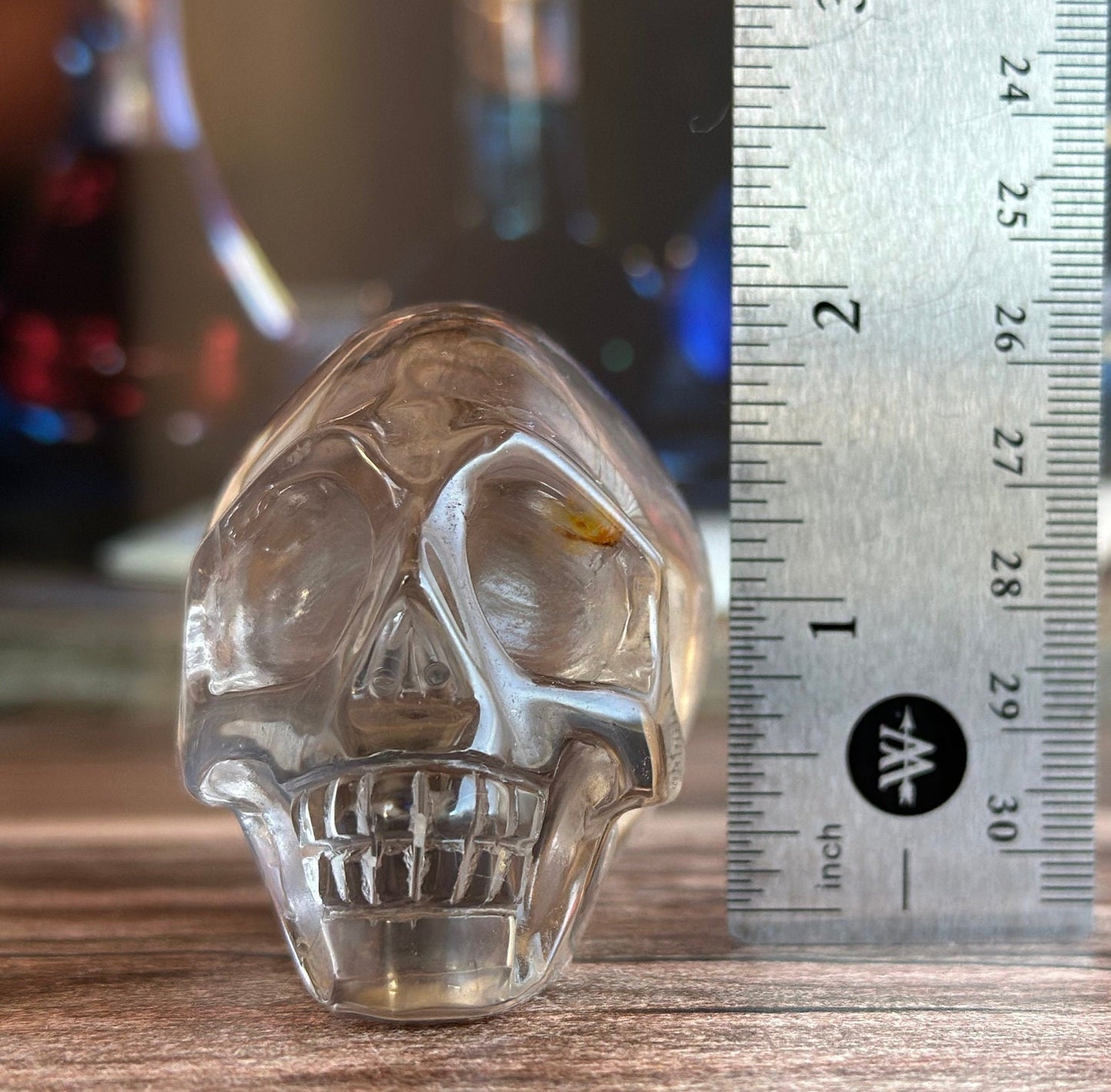 Gorgeous Smoky Quartz Skull with incredible clarity. Authentic Gemstone Crystal Skull, Halloween Decor