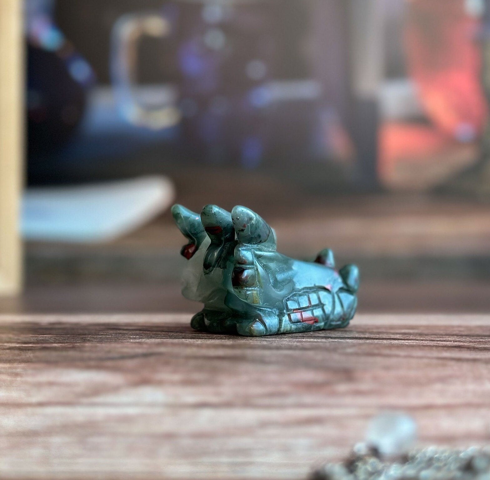 Gorgeous Bloodstone Dragon Head Carving | Handcrafted Gemstone Dragon | Mystical Fantasy Decor (Drag01)
