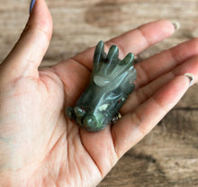 Load image into Gallery viewer, Gorgeous Bloodstone Dragon Head Carving | Handcrafted Gemstone Dragon | Mystical Fantasy Decor (Drag01)
