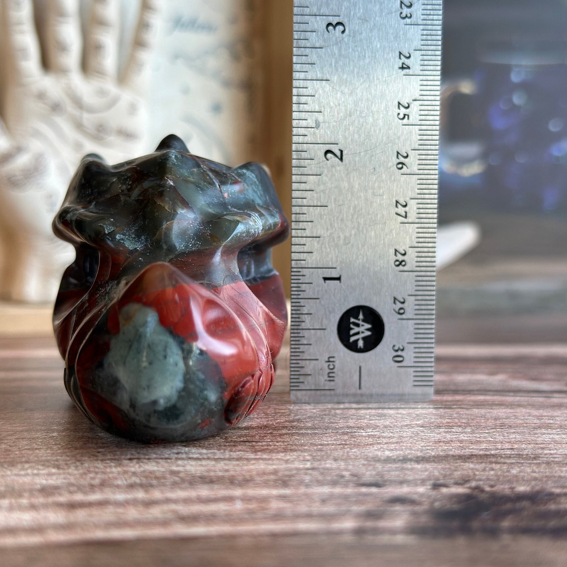 Bloodstone Dragon Head Carving | Handcrafted Gemstone Dragon | Mystical Fantasy Decor (MD-DRAG02)