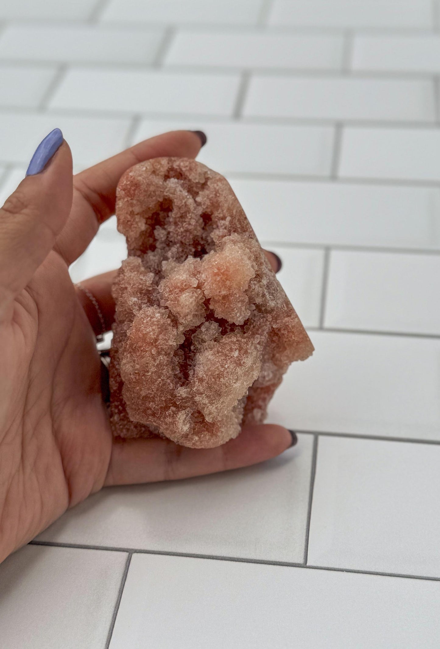 Natural Pink Amethyst Free Form with Gorgeous Druzy, Intense Pink Crystal Decor, Unique Gemstone Gift. Unique wedding and housewarming gift