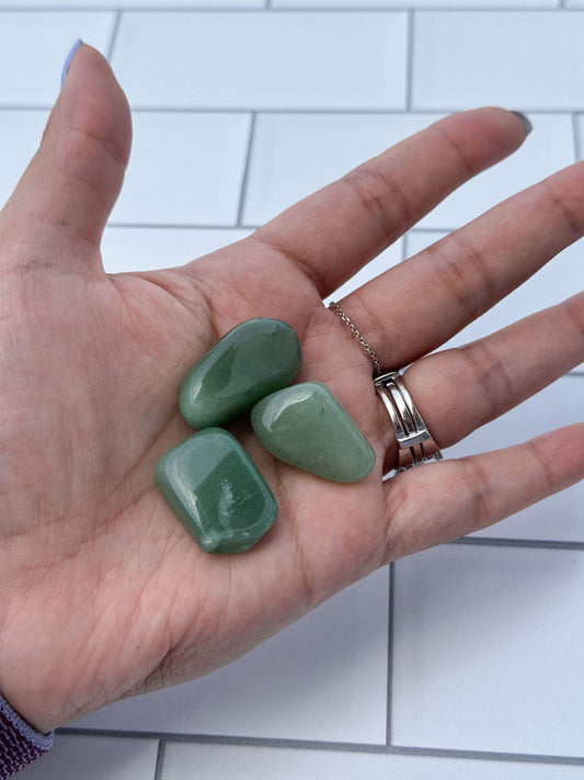 Green Aventurine Tumbled Crystal Gemstone, Green Home Decor Semi Precious Stones, Randomly selected from our general supply