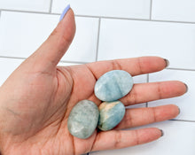 Load image into Gallery viewer, Tumbled Aquamarine Gemstones, Randomly Selected Polished Stones, Decorative Crystal Collection
