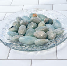 Load image into Gallery viewer, Tumbled Aquamarine Gemstones, Randomly Selected Polished Stones, Decorative Crystal Collection
