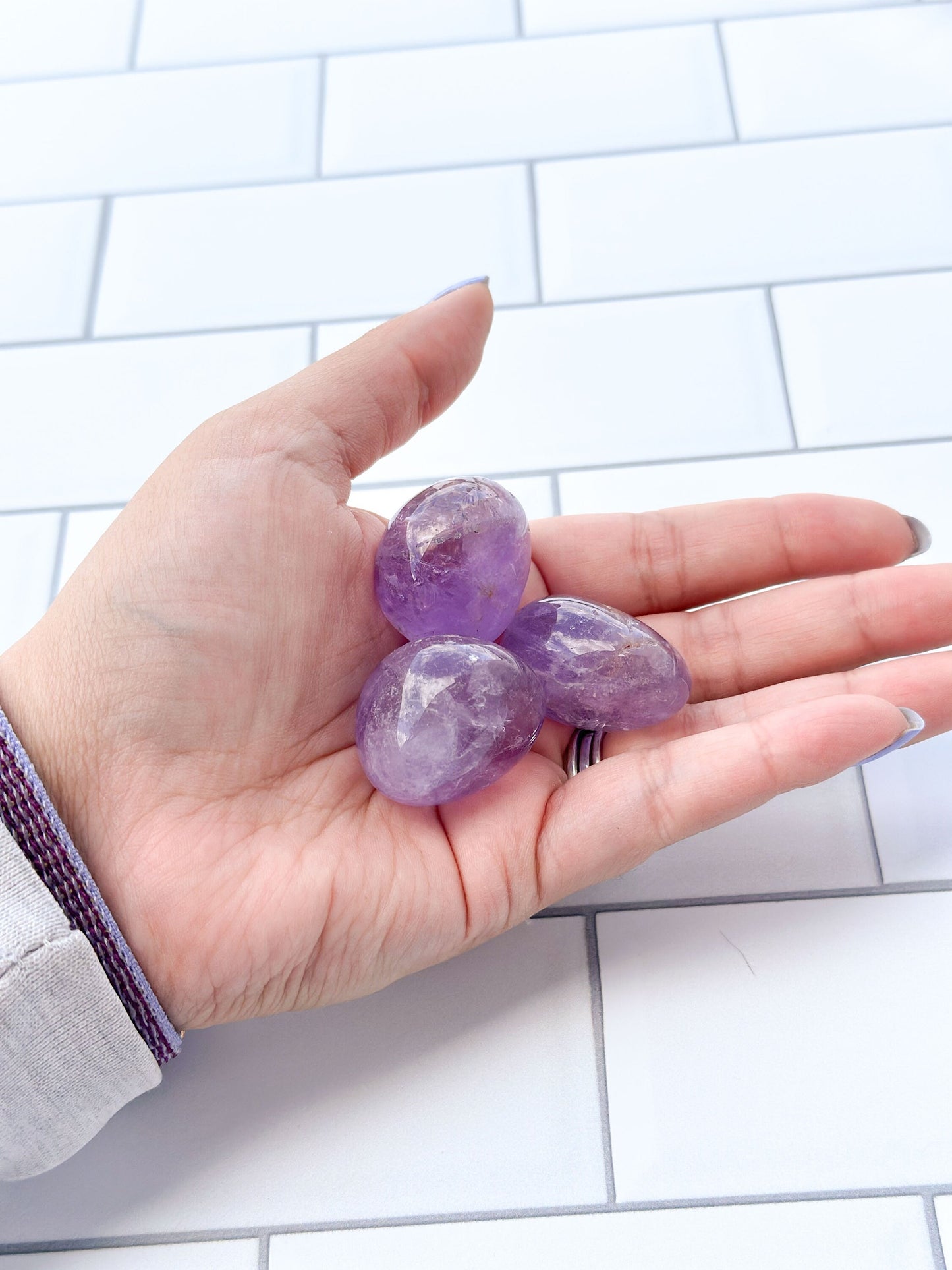 Stunning Amethyst Tumbles Handpicked Polished Stones, Gorgeous color, Unique Natural Home and Office Decor, Pocket talisman