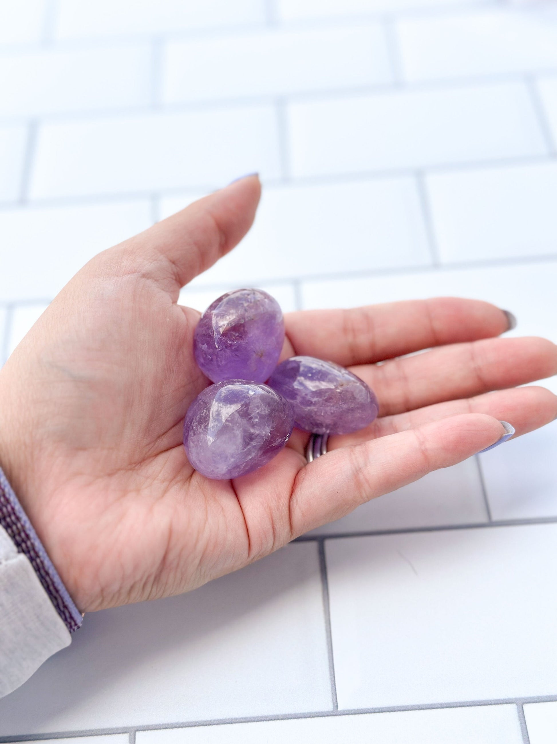 Stunning Amethyst Tumbles Handpicked Polished Stones, Gorgeous color, Unique Natural Home and Office Decor, Pocket talisman