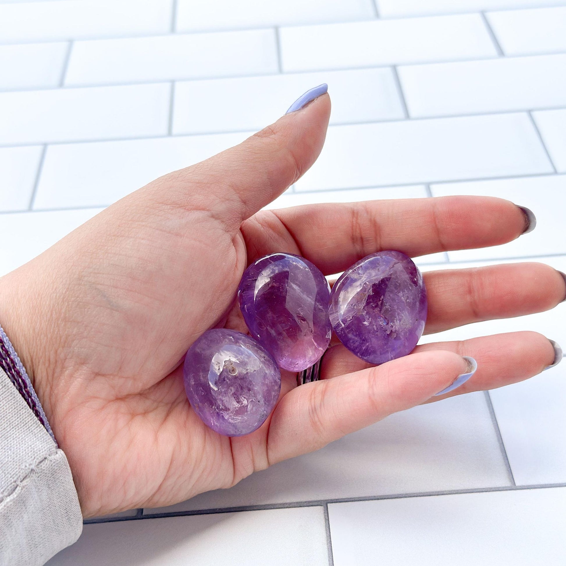 Stunning Amethyst Tumbles Handpicked Polished Stones, Gorgeous color, Unique Natural Home and Office Decor, Pocket talisman