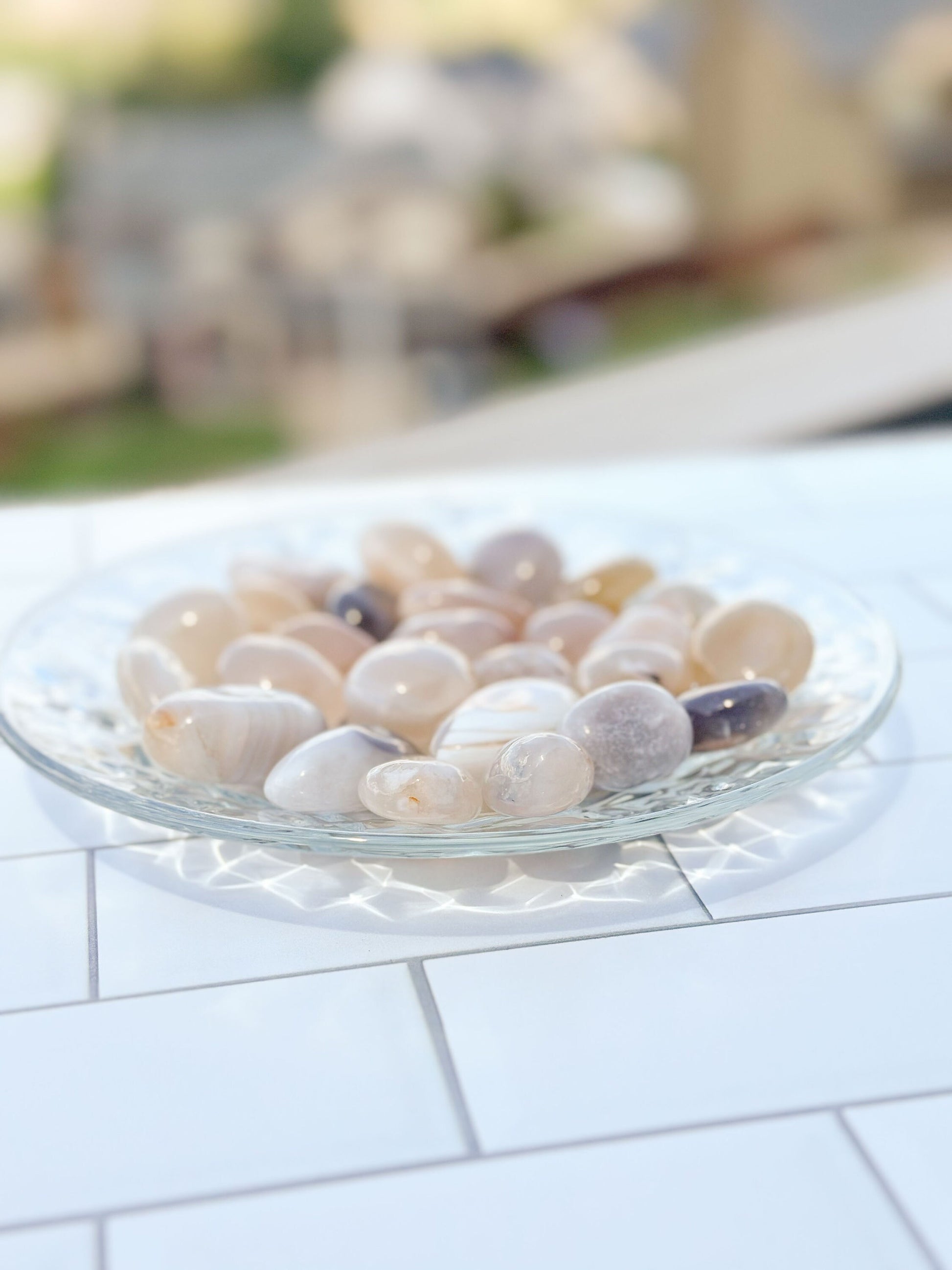 Flower Agate Tumbled Gemstones, Handpicked Polished Stones, Soft Pastel Aesthetic, Unique Natural Home and Office Decor, Pocket talisman