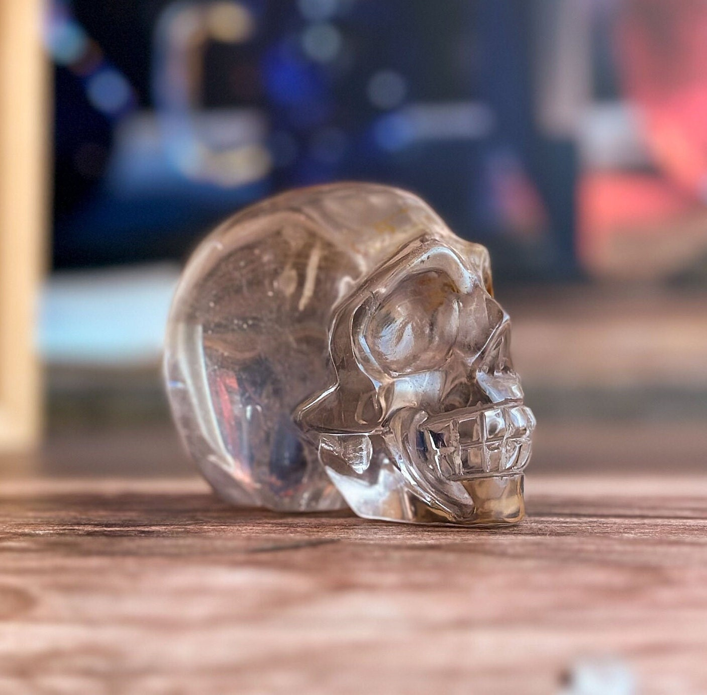 Gorgeous Smoky Quartz Skull with incredible clarity. Authentic Gemstone Crystal Skull, Halloween Decor