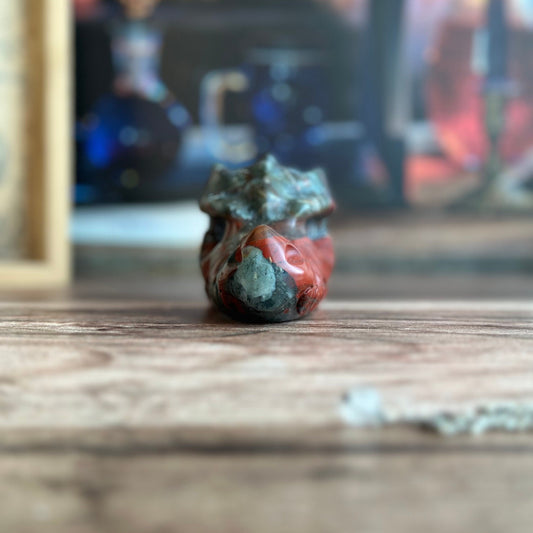 Bloodstone Dragon Head Carving | Handcrafted Gemstone Dragon | Mystical Fantasy Decor (MD-DRAG02)