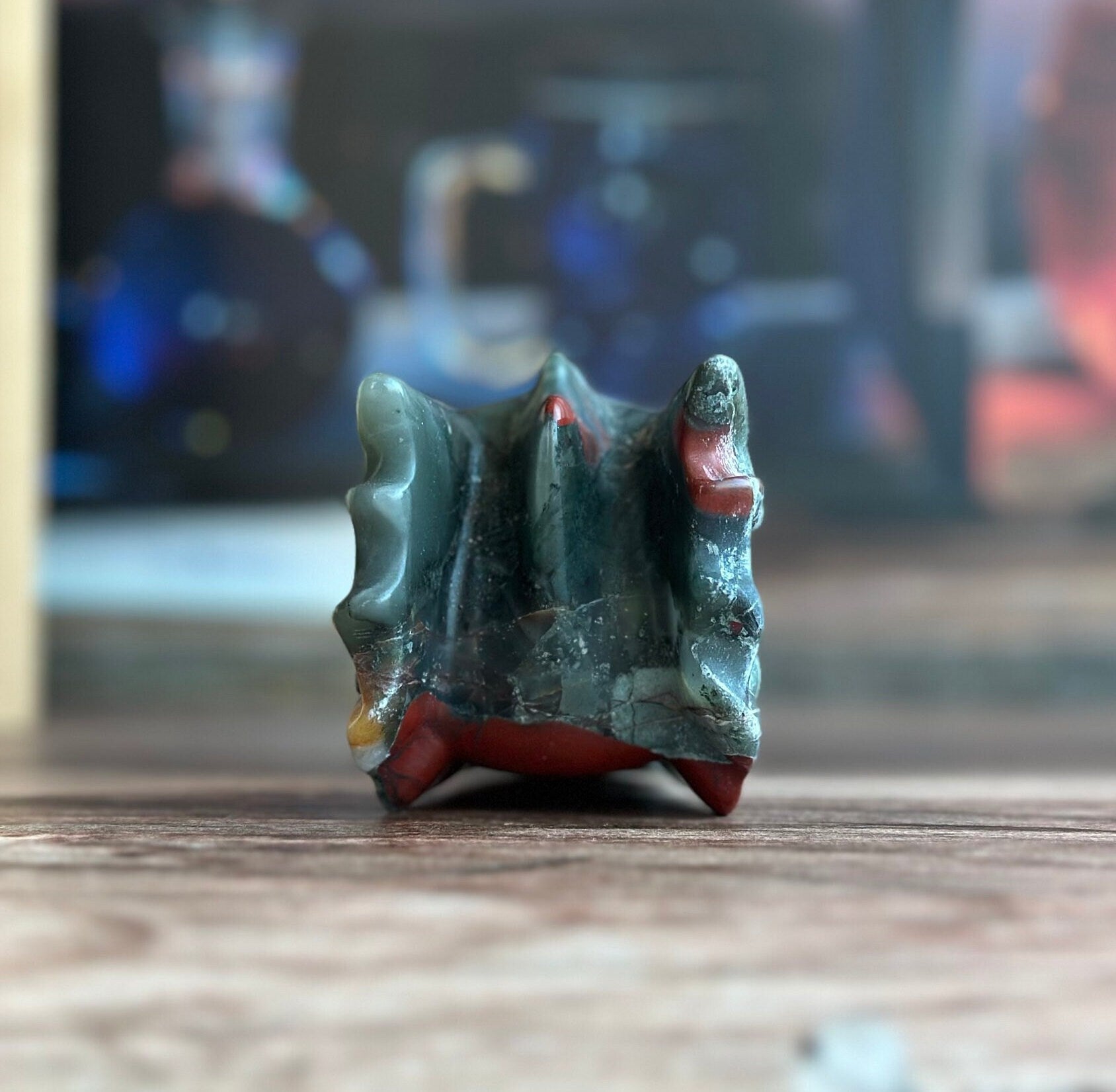 Bloodstone Dragon Head Carving | Handcrafted Gemstone Dragon | Mystical Fantasy Decor (MD-DRAG02)