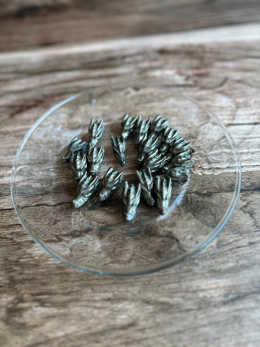 One (1) Pyrite Mini Dragon head, Approx 1 inch long. Small Dragon Head Figurine, Made of Authentic Pyrite (2209-JTAD3-MINPYRDRGN)