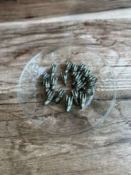 One (1) Pyrite Mini Dragon head, Approx 1 inch long. Small Dragon Head Figurine, Made of Authentic Pyrite (2209-JTAD3-MINPYRDRGN)