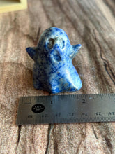 Load image into Gallery viewer, Spotted Blue Jasper Ghost Carving | Handcrafted Gemstone Ghost | Halloween Decor |Ghostly Halloween Decor
