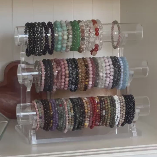 Gemstone Stretch Bracelets - Handmade Beaded stretch Jewelry for Stylish Comfort bead size approx 4mm