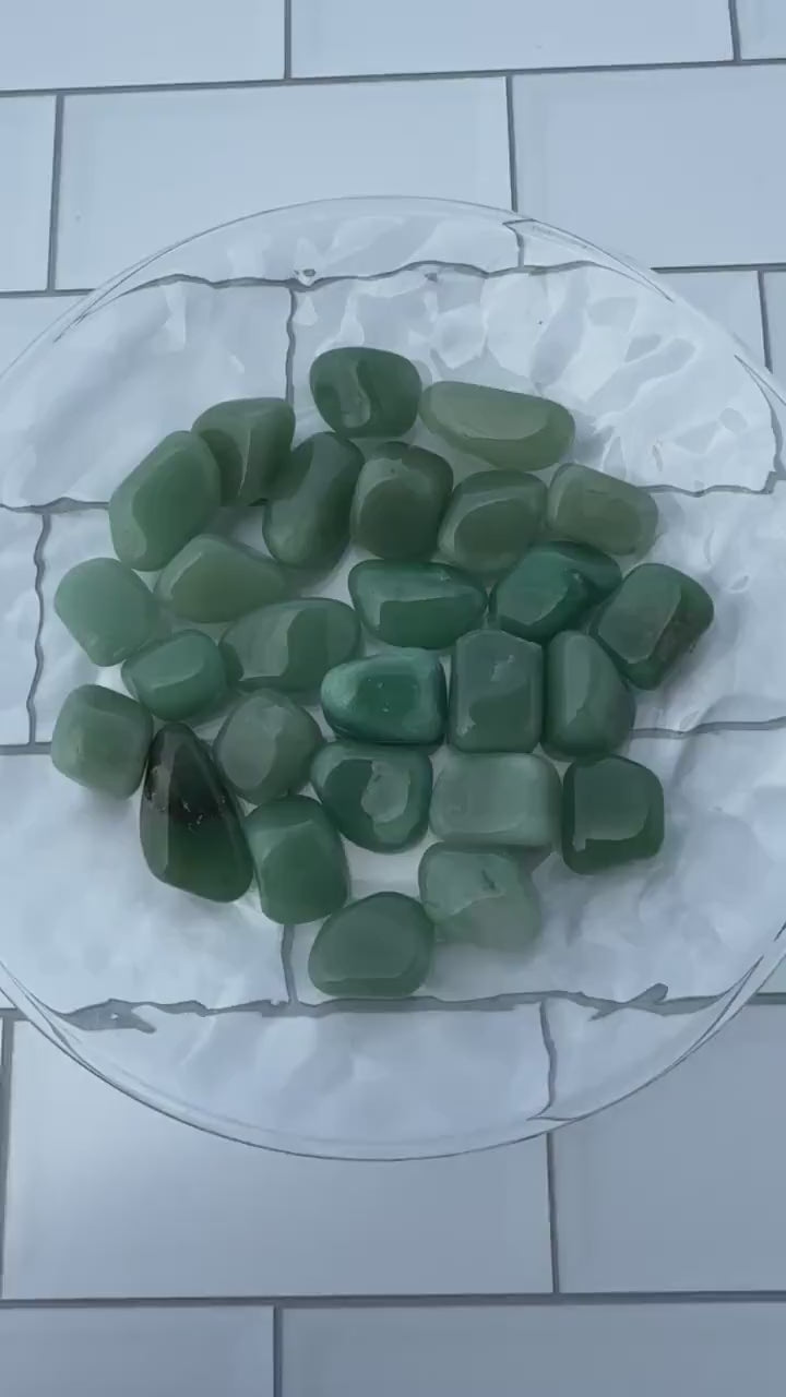 Green Aventurine Tumbled Crystal Gemstone, Green Home Decor Semi Precious Stones, Randomly selected from our general supply