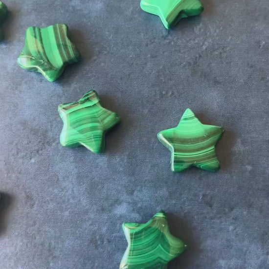 One (1 ) Intuitively chosen Authentic Malachite Star Carvings Perfect for gifting or for small spaces.