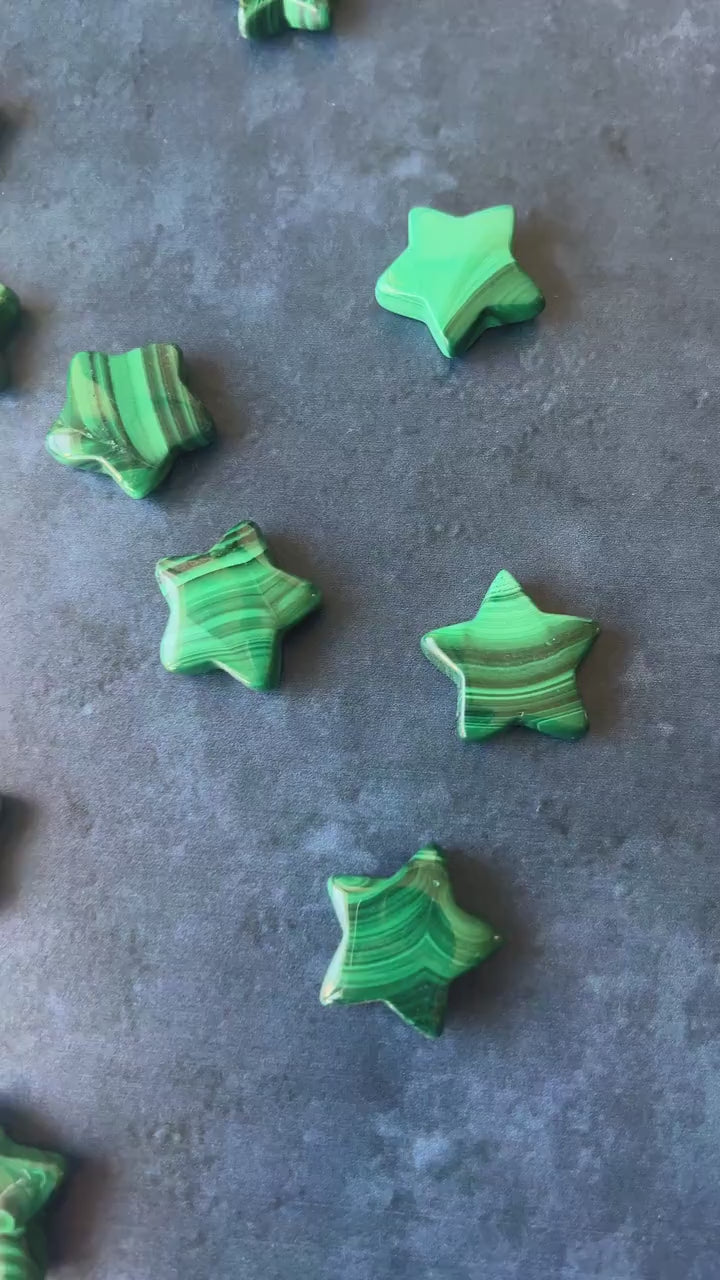 One (1 ) Intuitively chosen Authentic Malachite Star Carvings Perfect for gifting or for small spaces.