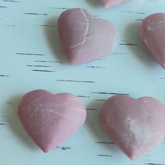 1 (one) Gorgeous Australian  Pink Opal Heart Carvings, approx 2 inches wide. Intuitively chosen.