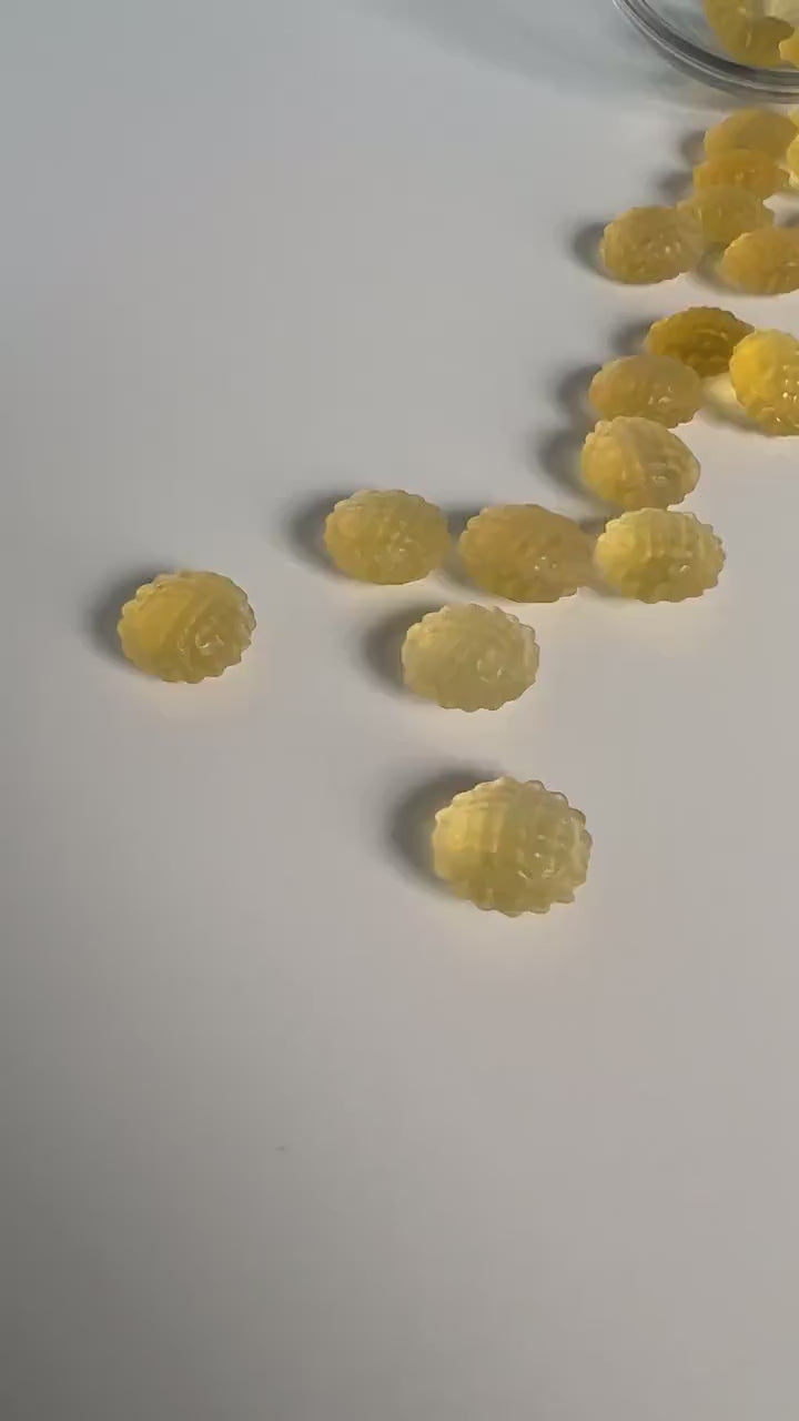1 (one) Charming yellow fluorite Sun, 1/2 inch crystal, hand carved crystal, Teeny tiny crystal carving, no, seriously, it's small.