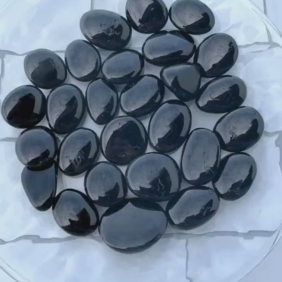 Natural Black Obsidian Tumbled Crystal Gemstone. Pocket Stones, Polished Chakra Stones, Random Pull from our general supply