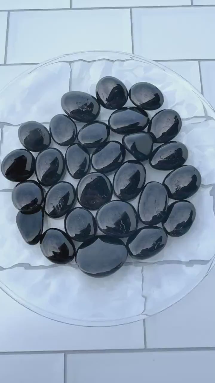 Natural Black Obsidian Tumbled Crystal Gemstone. Pocket Stones, Polished Chakra Stones, Random Pull from our general supply