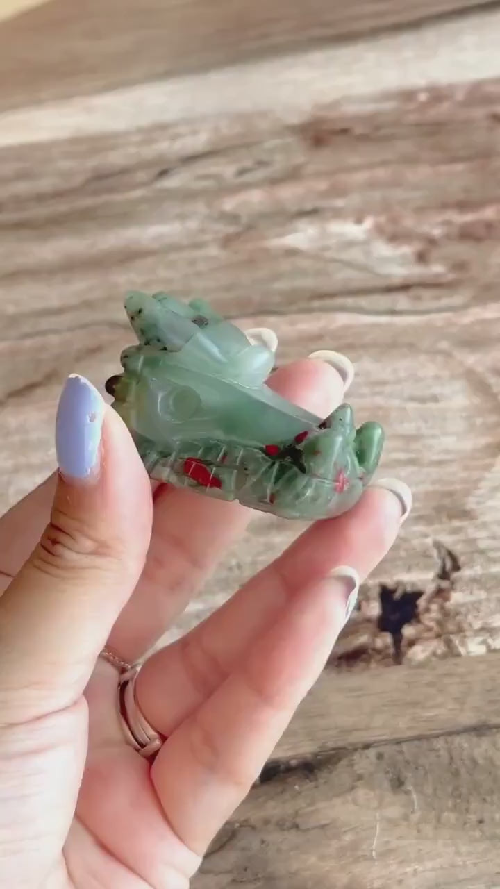 Gorgeous Bloodstone Dragon Head Carving | Handcrafted Gemstone Dragon | Mystical Fantasy Decor (Drag01)