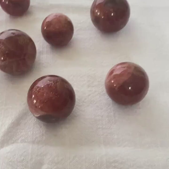 Gorgeous high quality sunstone sphere, one (1) polished crystal ball,  approx 10-15 grams per sphere x 0.9 inch around, Intuitively chosen