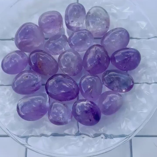 Stunning Amethyst Tumbles Handpicked Polished Stones, Gorgeous color,  Unique Natural Home and Office Decor, Pocket talisman