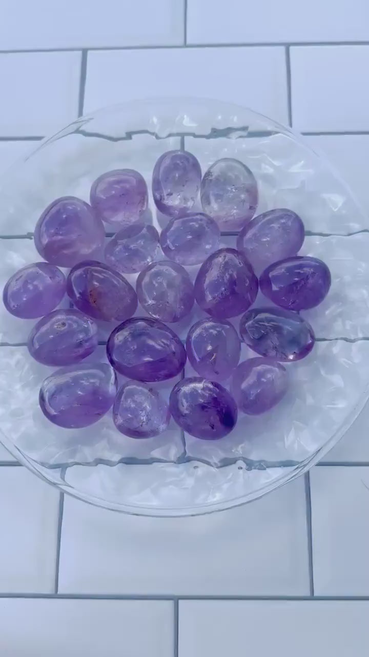 Stunning Amethyst Tumbles Handpicked Polished Stones, Gorgeous color,  Unique Natural Home and Office Decor, Pocket talisman